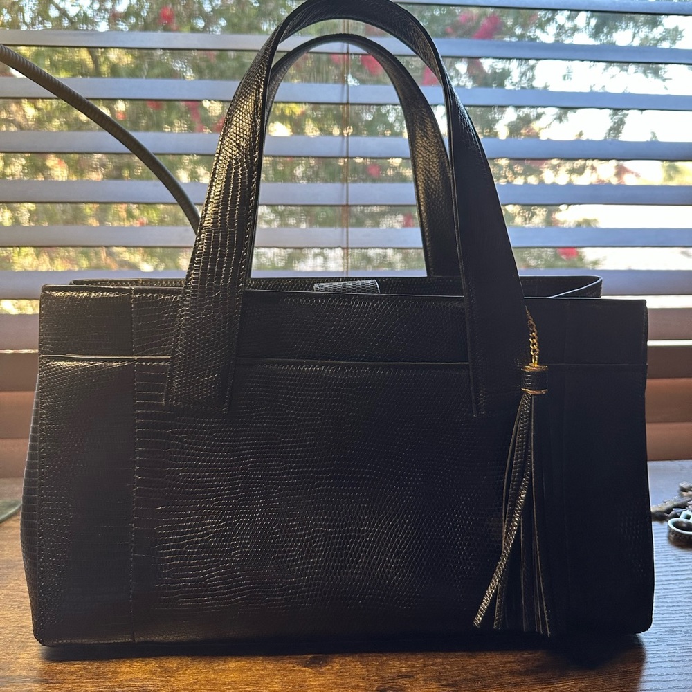 Black leather Eileen Kramer Rectangular Bag